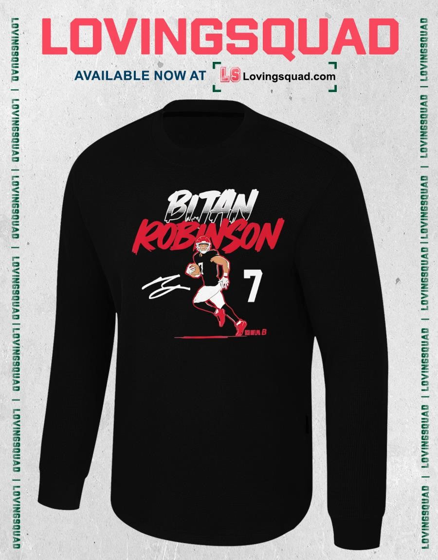 Bijan Robinson Name & Number Pose Signature T-Shirt
