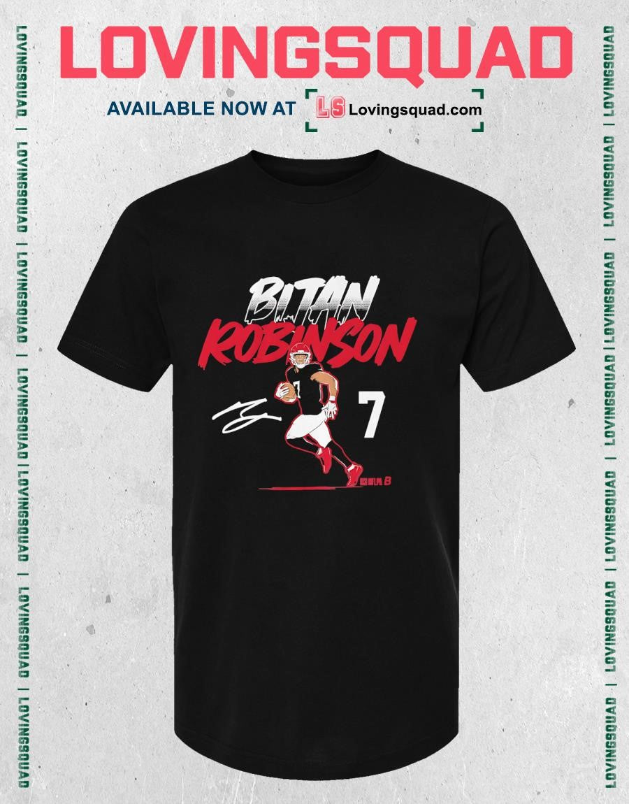 Bijan Robinson Name & Number Pose Signature T-Shirt