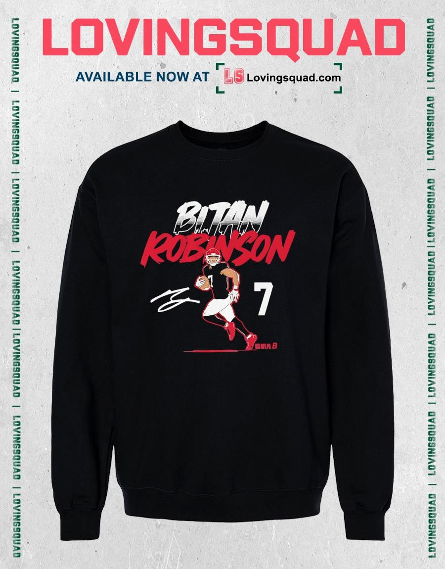 Bijan Robinson Name & Number Pose Signature T-Shirt
