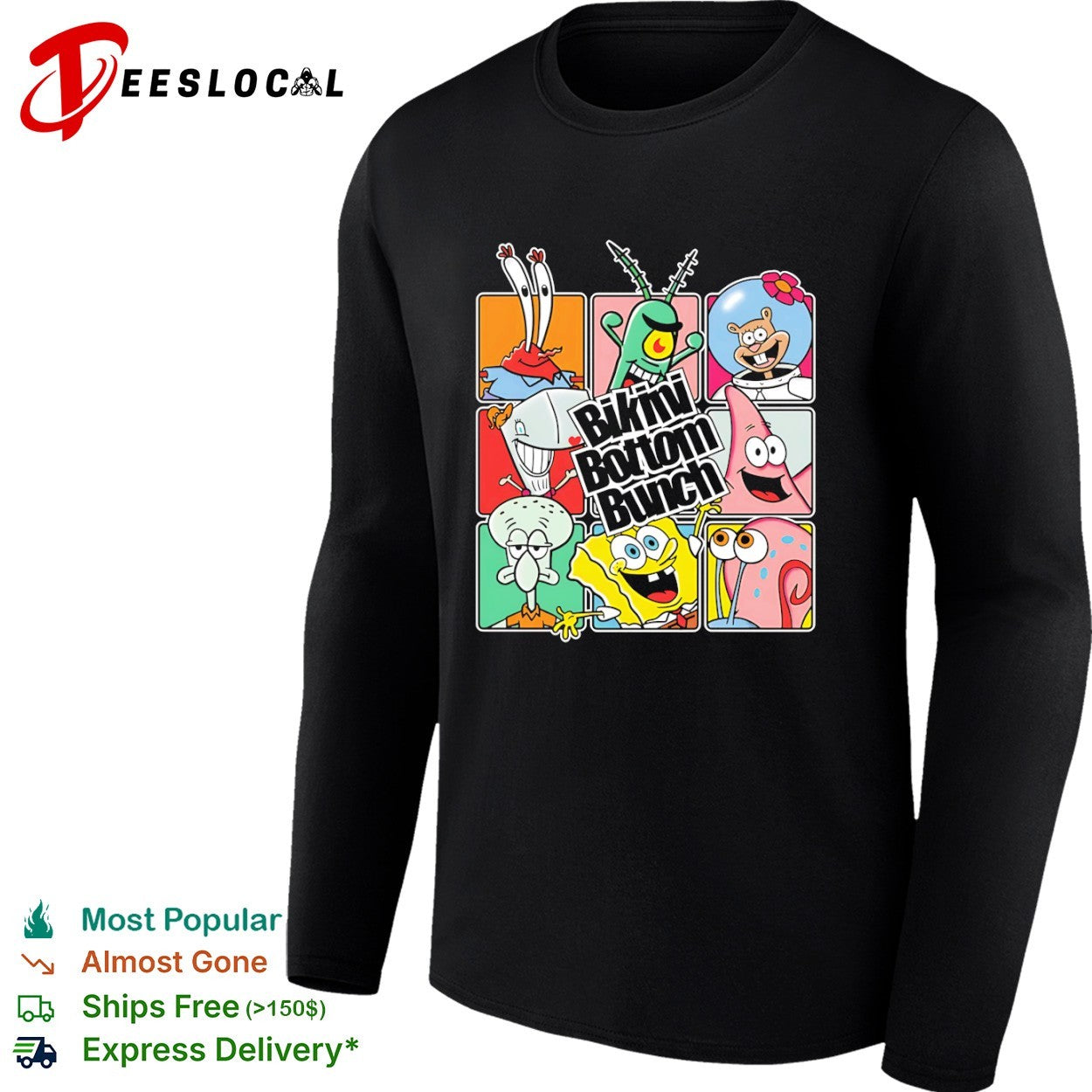 Bikini Bottom Bunch SpongeBob Patrick Squidward Mr Krabs Plankton Sandy shirt