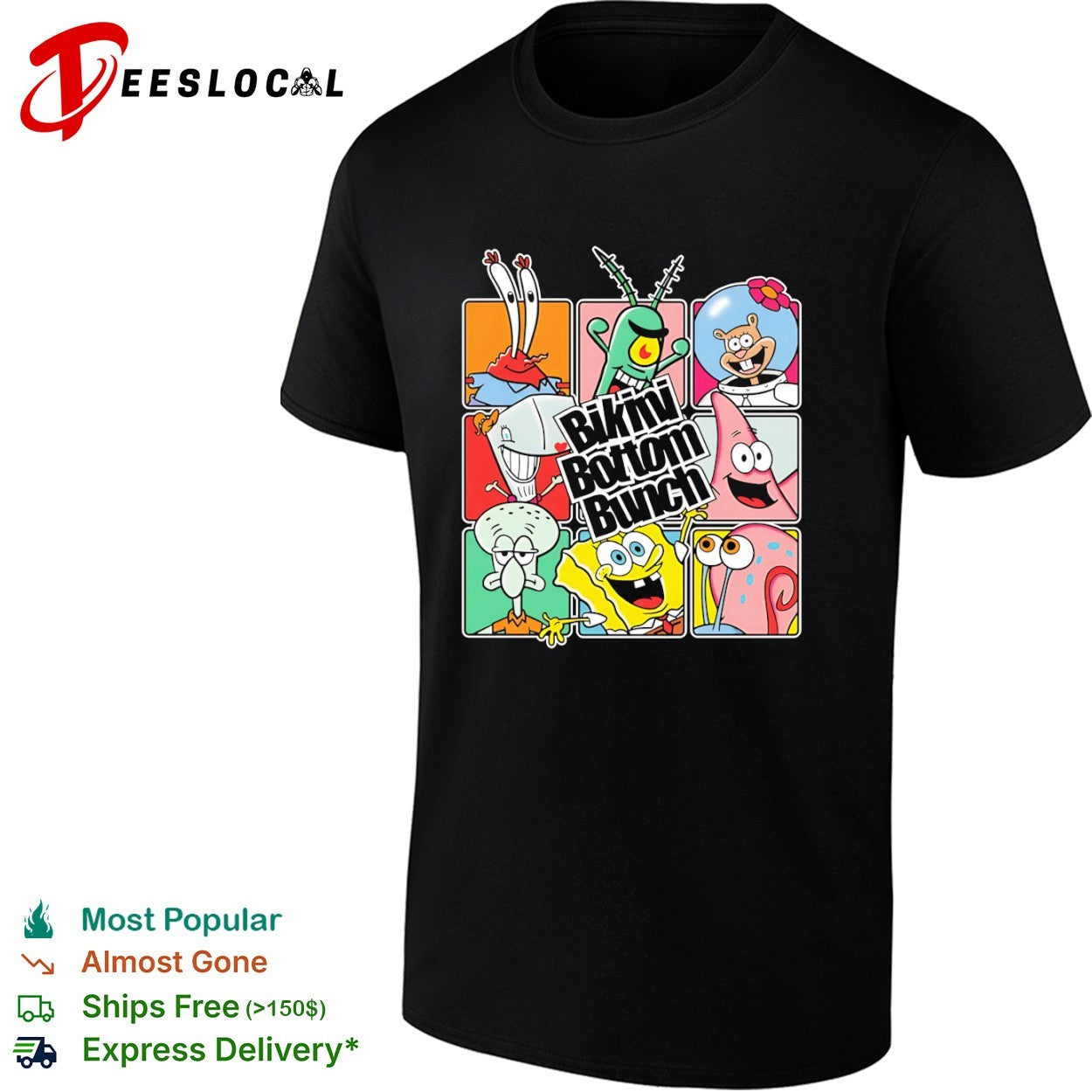 Bikini Bottom Bunch SpongeBob Patrick Squidward Mr Krabs Plankton Sandy shirt