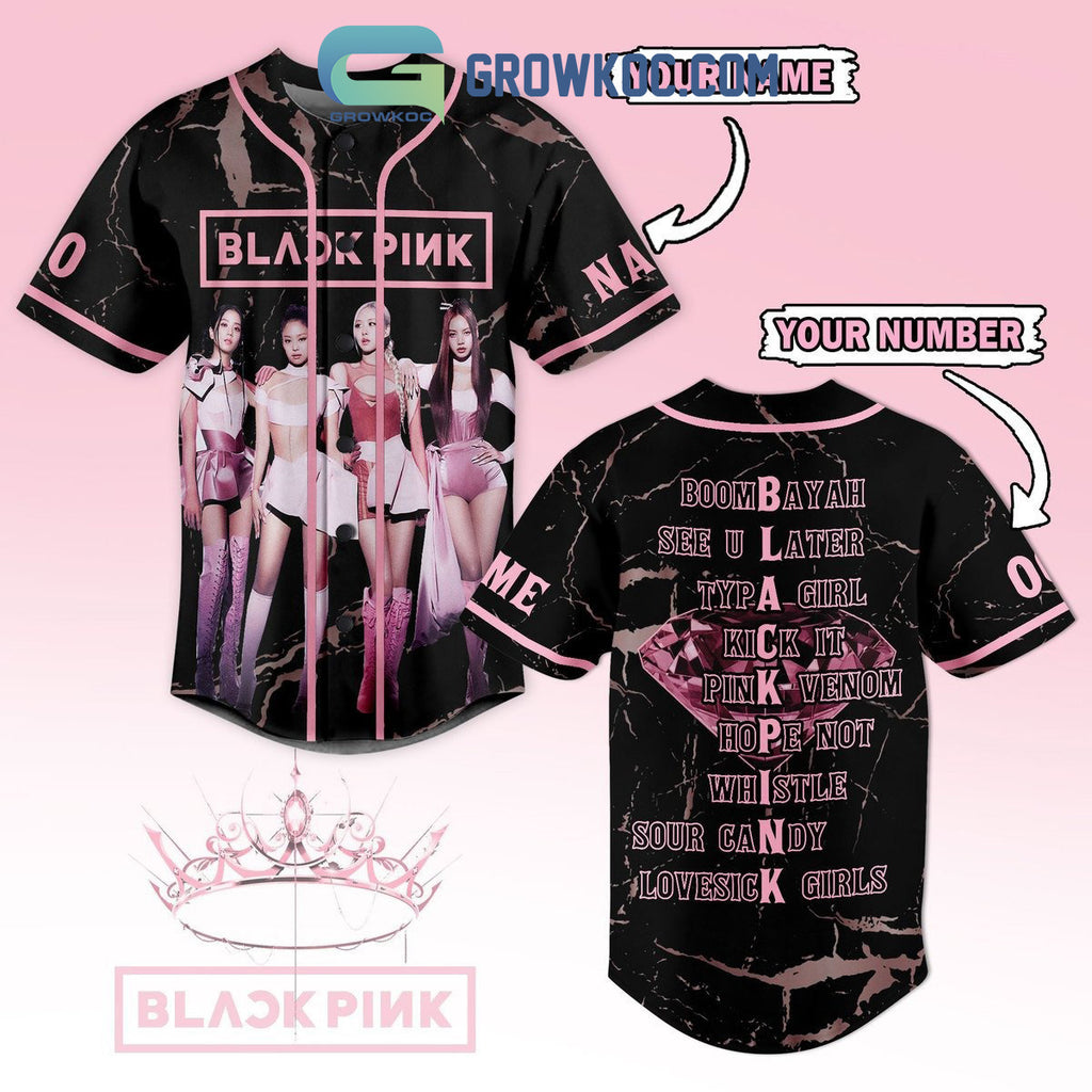 Black Pink All Album Personalized Baseball Jersey