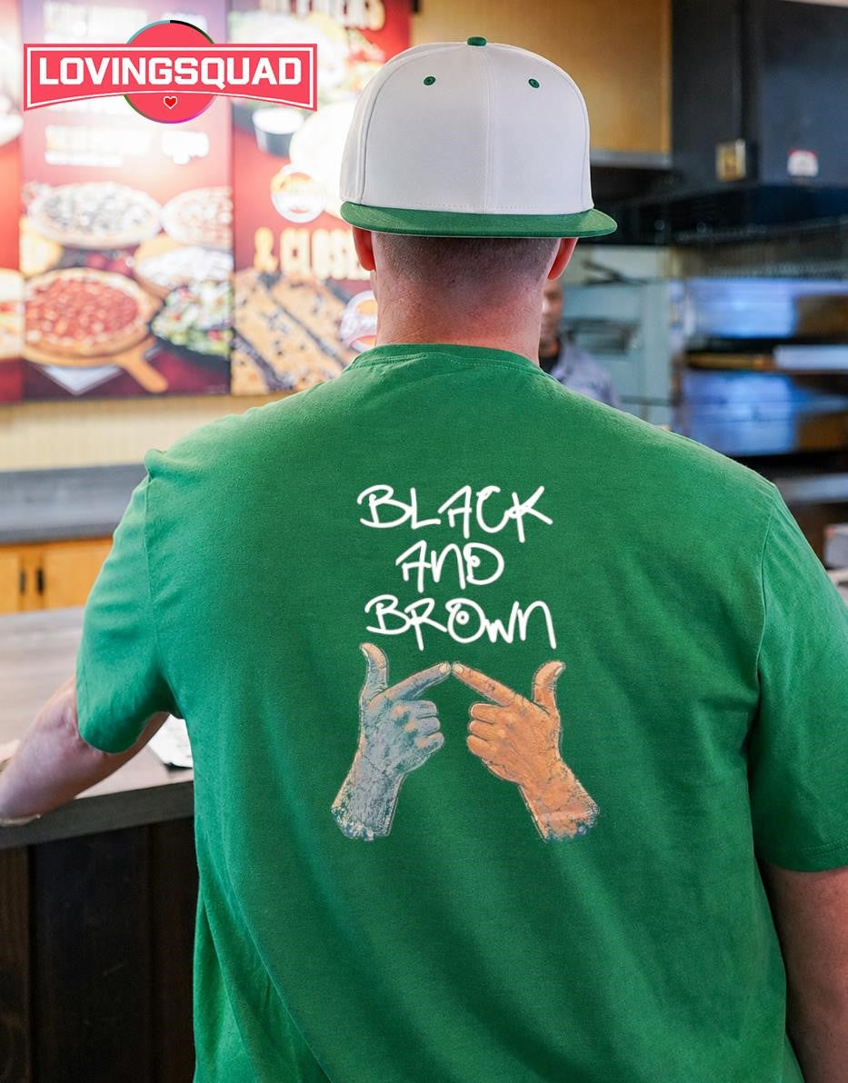 Black and Brown Hands Pointing unity hand gesture T-shirt