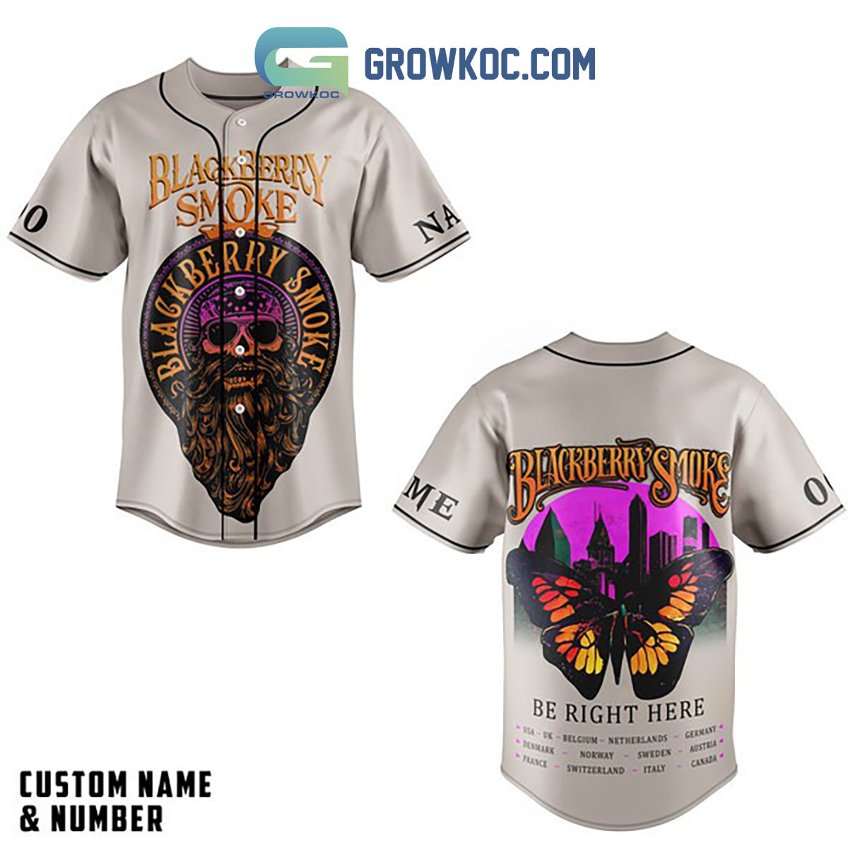 Blackberry Smoke Be Right Here Personalized Baseball Jersey White Version