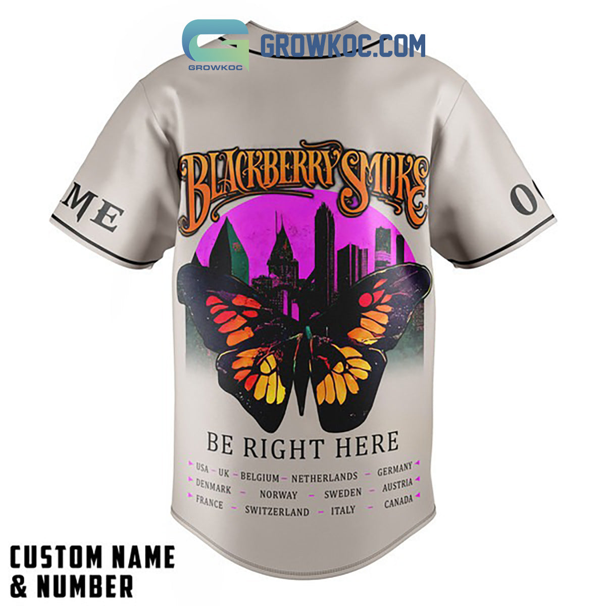 Blackberry Smoke Be Right Here Personalized Baseball Jersey White Version
