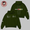 Blink-182 X Complex Take Off Your Pants and Jacket 25th Anniversary Merch Oval Tracklist Green Hoodie