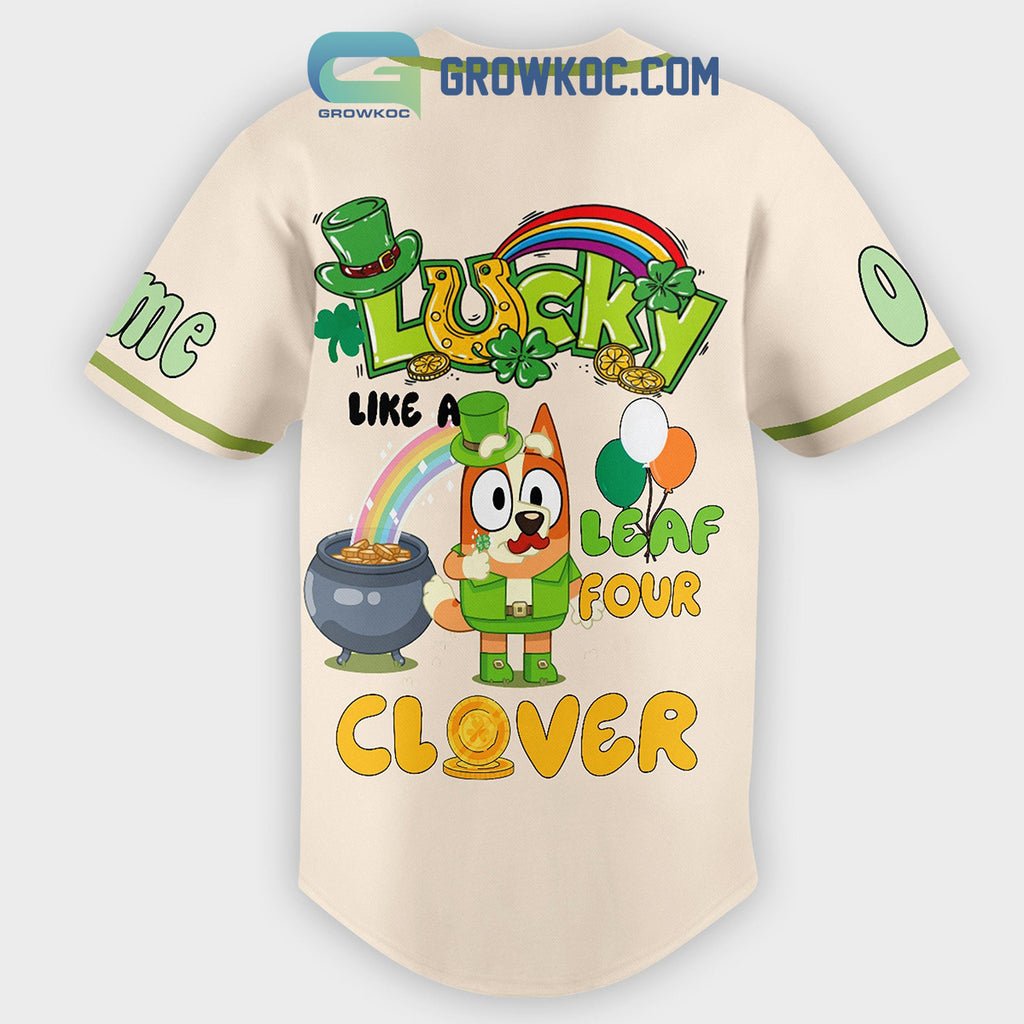Bluey St. Patrick’s Day Fan Personalized Baseball Jersey