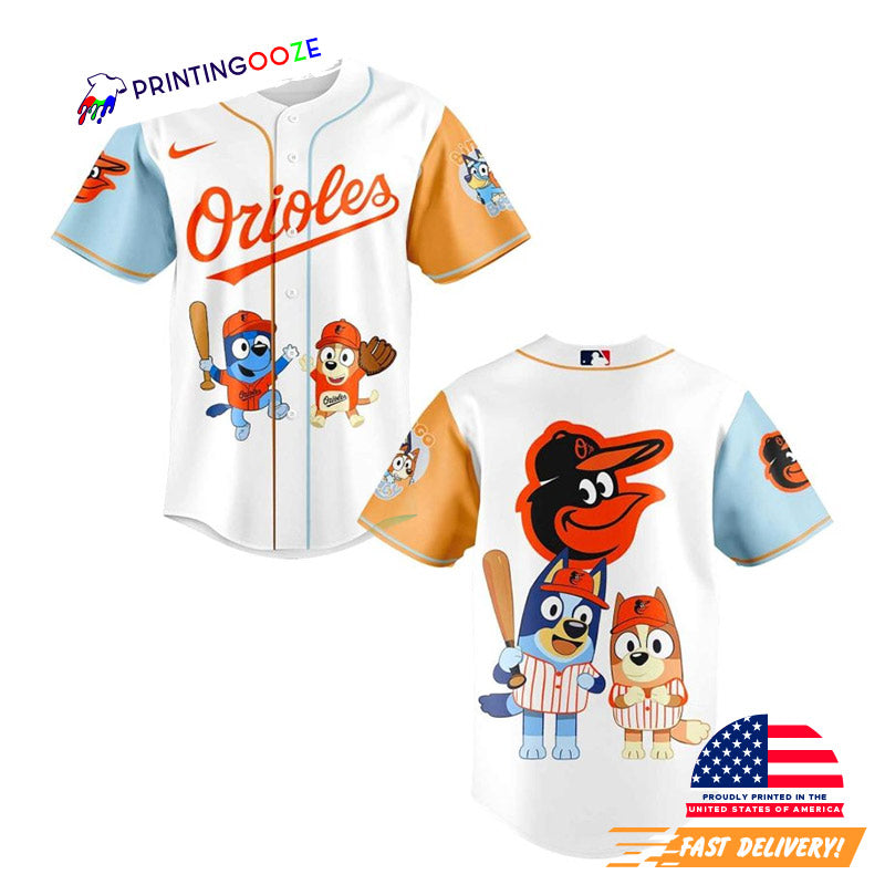 Bluey And Bingo Baltimore Orioles Baseball Jersey