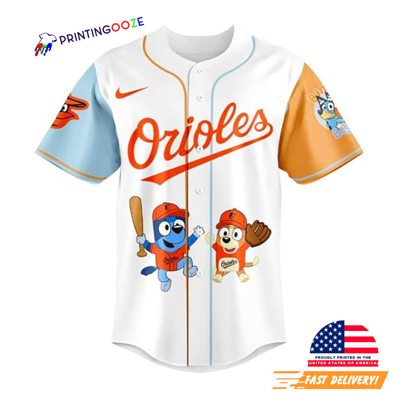 Bluey And Bingo Baltimore Orioles Baseball Jersey