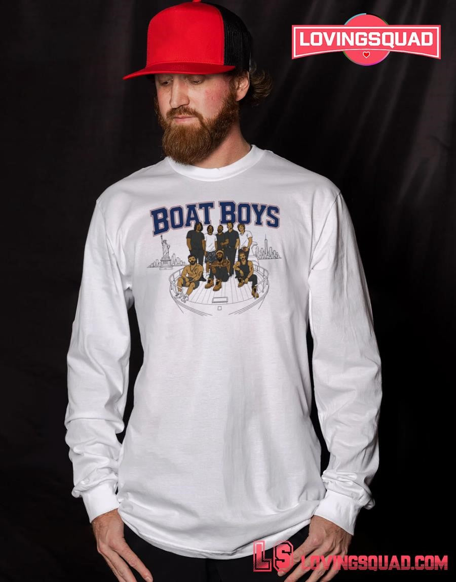 Boat Boys skyline Statue of Liberty T-Shirt