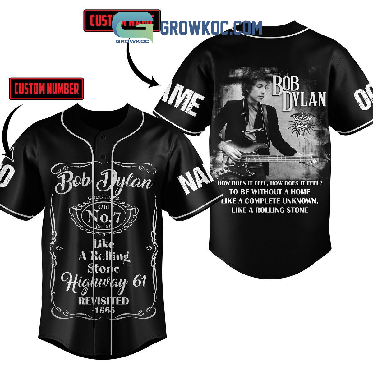 Bod Dylan How Does It Feel Personalized Baseball Jersey