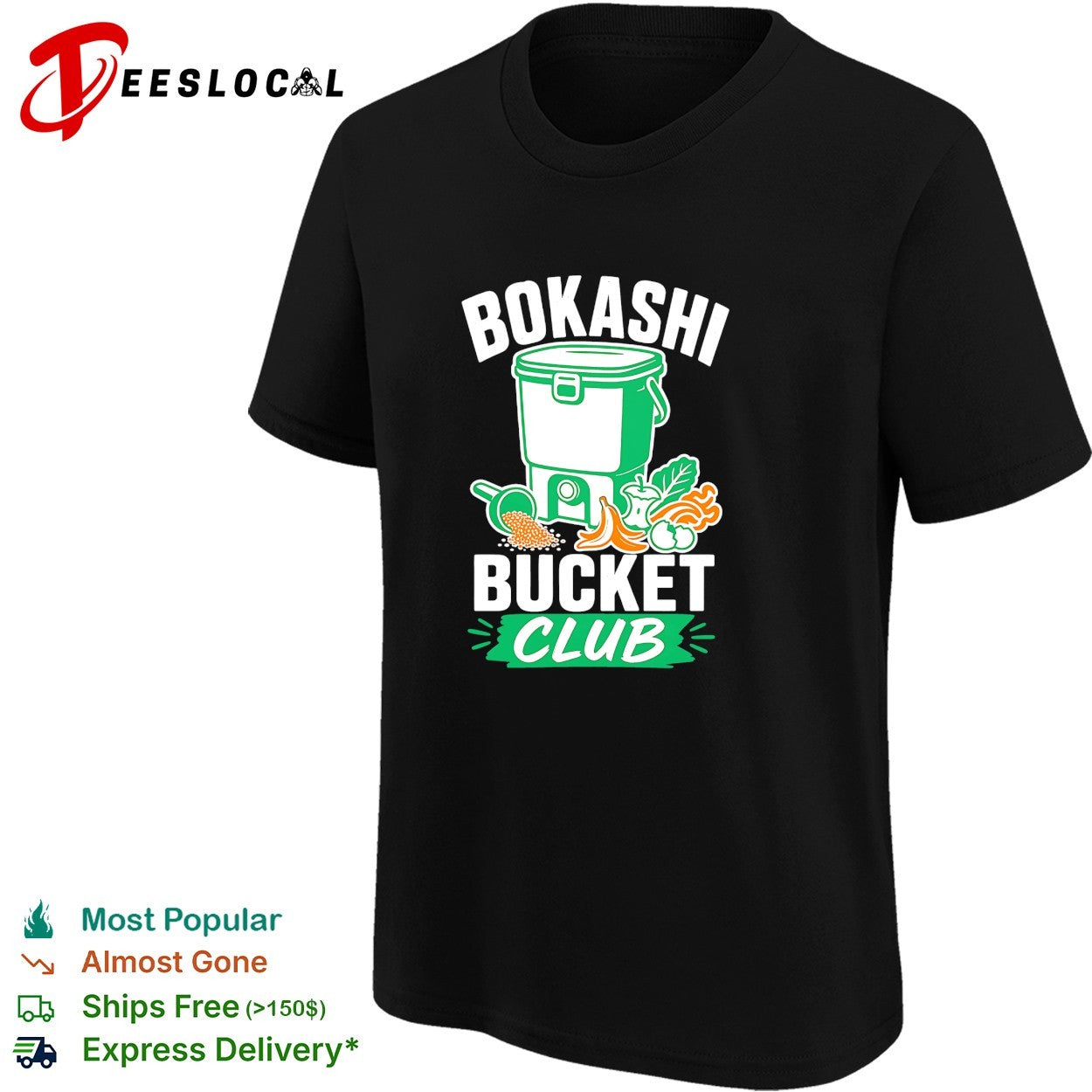 Bokashi bucket club composting shirt
