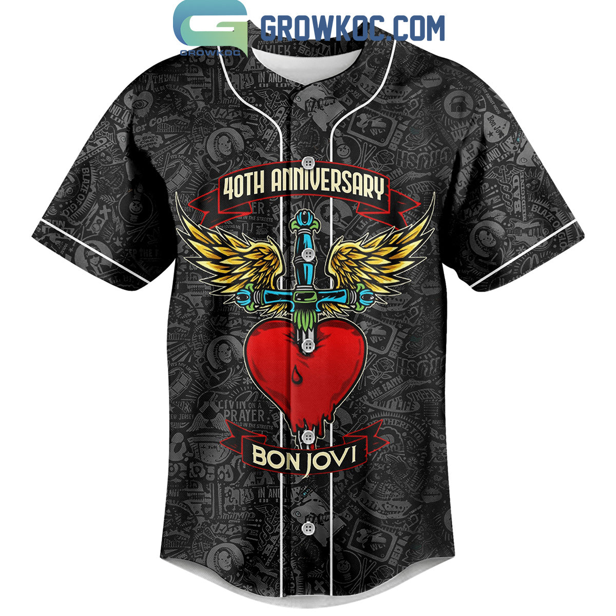 Bon Jovi 40th Anniversary Legendary Forever Baseball Jersey