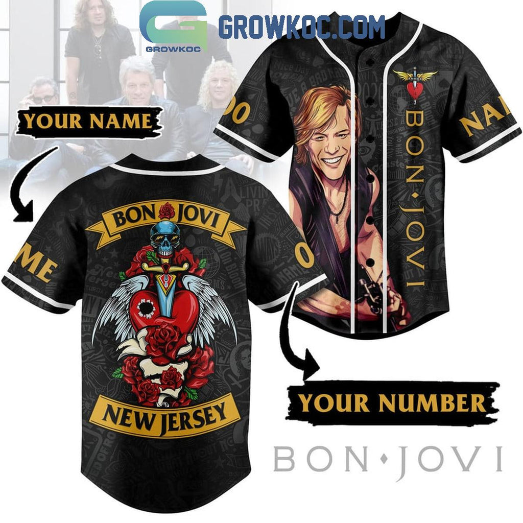 Bon Jovi Livin’ On The Prayer New Jersey Personalized Baseball Jersey