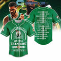 Boston Celtics Go Celtics 2024 NBA Finals Champions Personalized Baseball Jersey