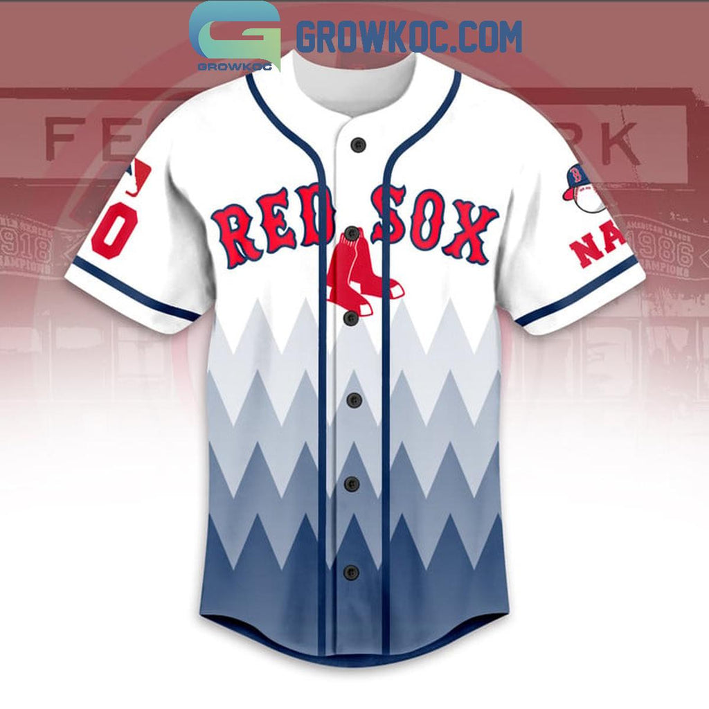 Boston Red Sox Baseball Team Geometric Personalized Baseball Jersey