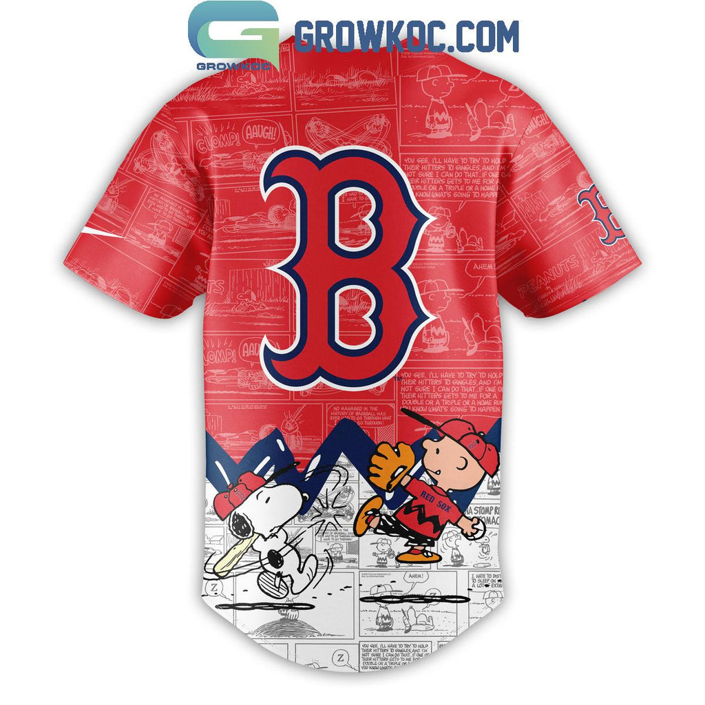 Boston Red Sox Peanuts 75th Anniversary Baseball Jersey