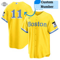 Boston Red Sox Yellow Baseball Jersey Shirt NEW Red Sox Jersey Shirt Boston Red Sox Wearing Yellow Shirt Boston Red Sox Yellow Ùniforms Red Sox Yellow Jerseys