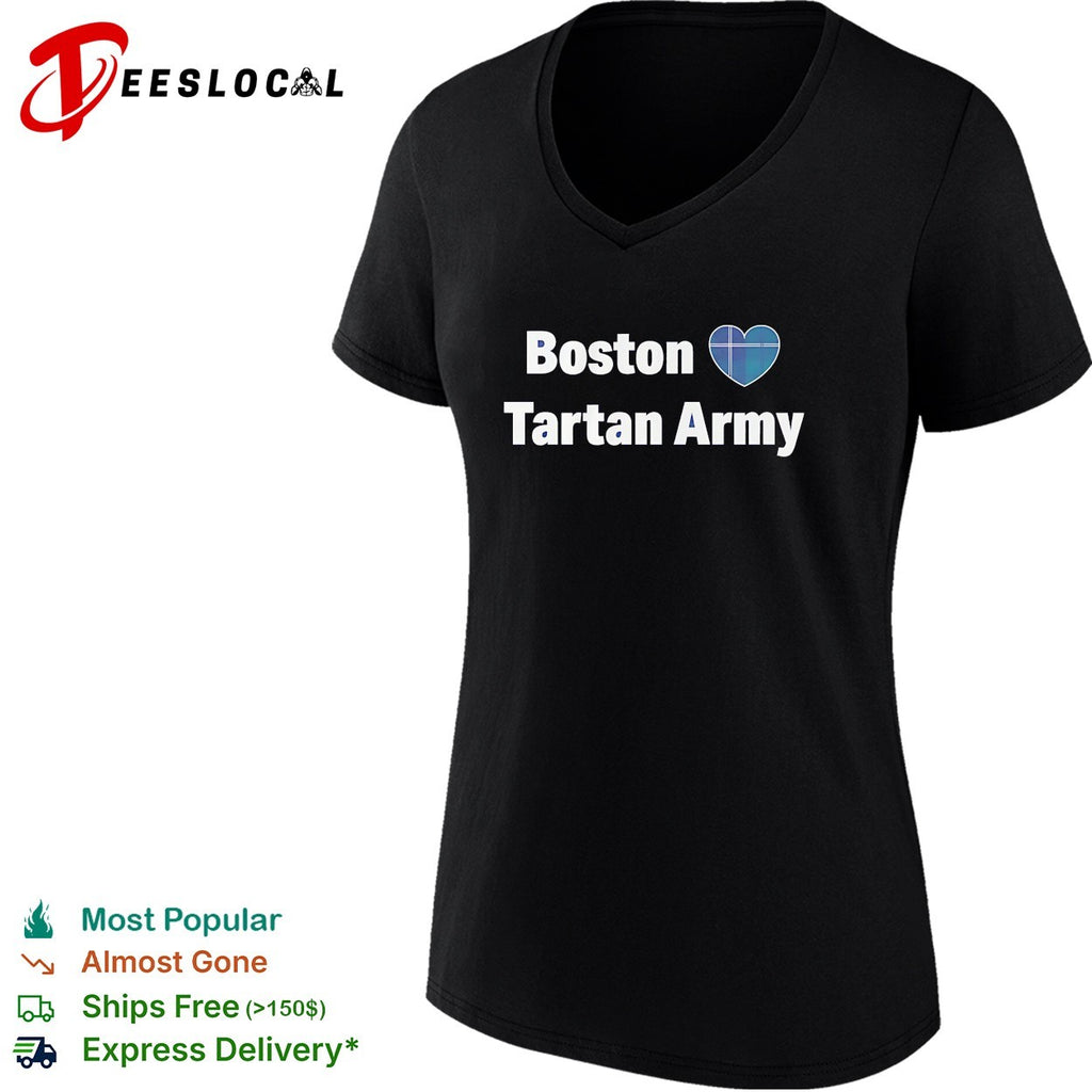 Boston heart Tartan Army Scotland national football team shirt