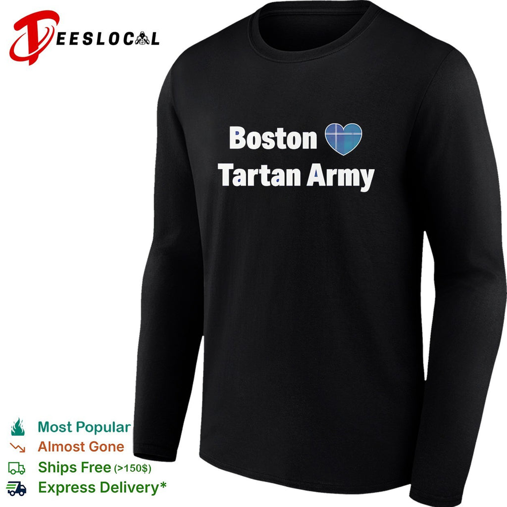 Boston heart Tartan Army Scotland national football team shirt