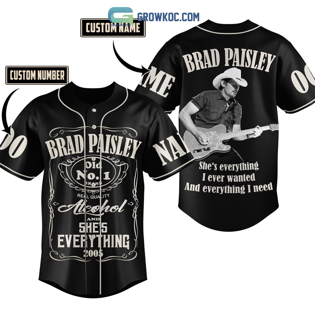 Brad Paisley She’s Everything I Ever Wanted And Everything I Need Personalized Baseball Jersey