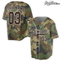 Brown Camo Custom Name Baseball Jersey