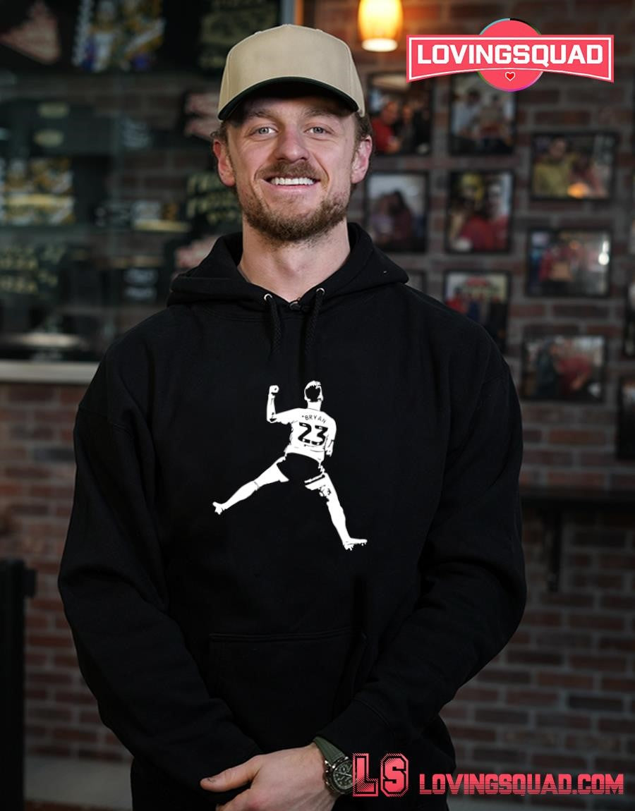 Bryan No 23 Soccer Player Silhouette football T-shirt