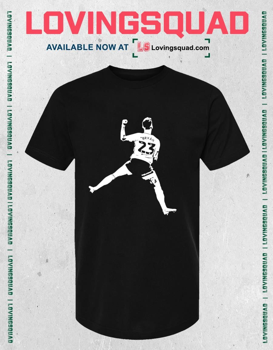 Bryan No 23 Soccer Player Silhouette football T-shirt