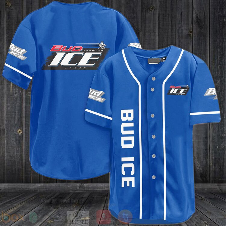 FASHION Bud Ice Baseball Jerseys Botton Shirt