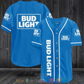 Bud Light blue white Baseball shirt