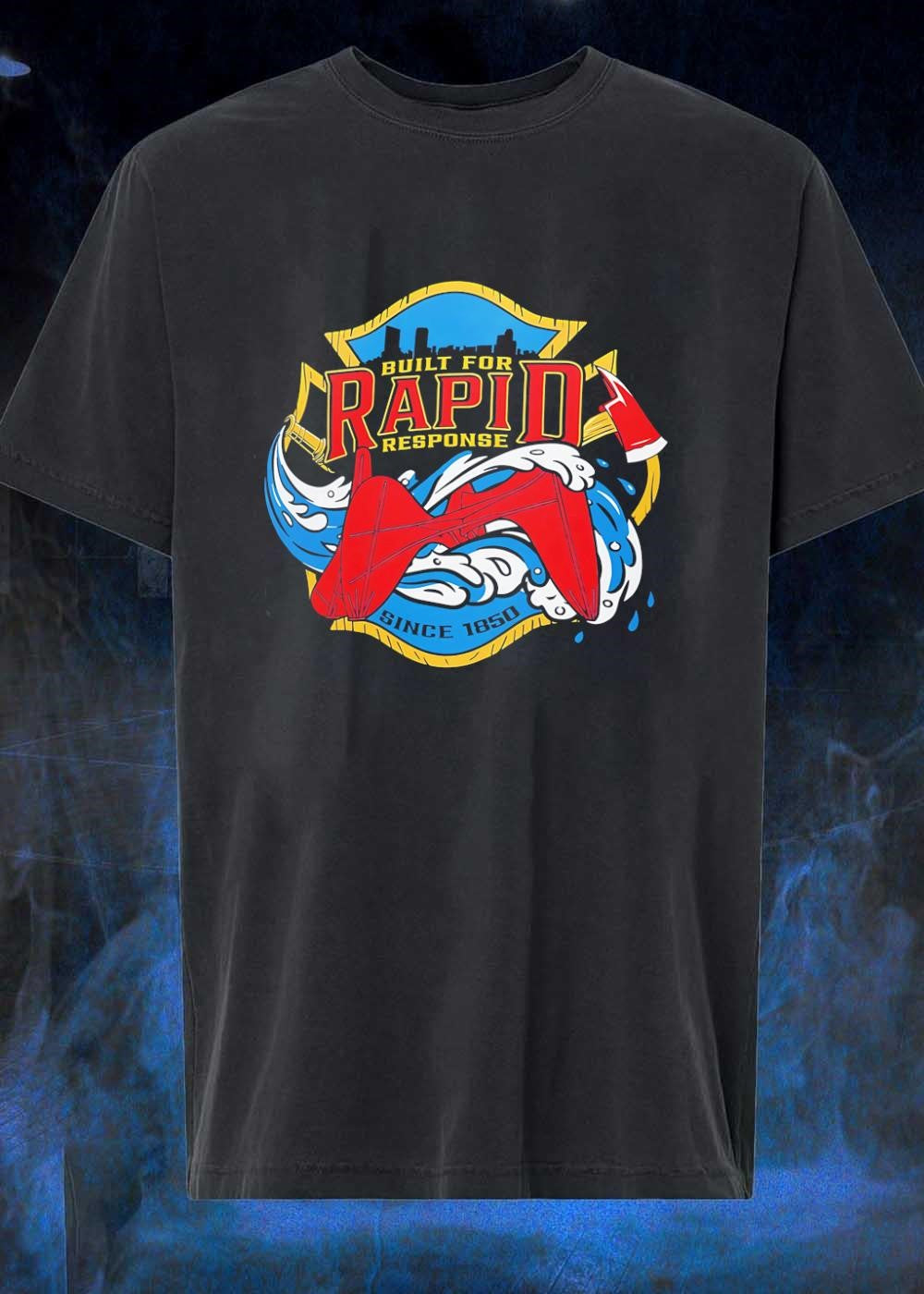 Built for Rapid Response Since 1850 Firefighter Water Rescue T-Shirt