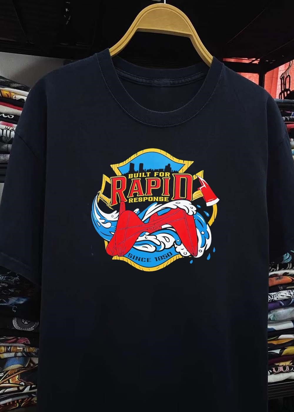 Built for Rapid Response Since 1850 Firefighter Water Rescue T-Shirt