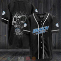 FASHION Busch Light Skull Black Baseball Jerseys Botton Shirt