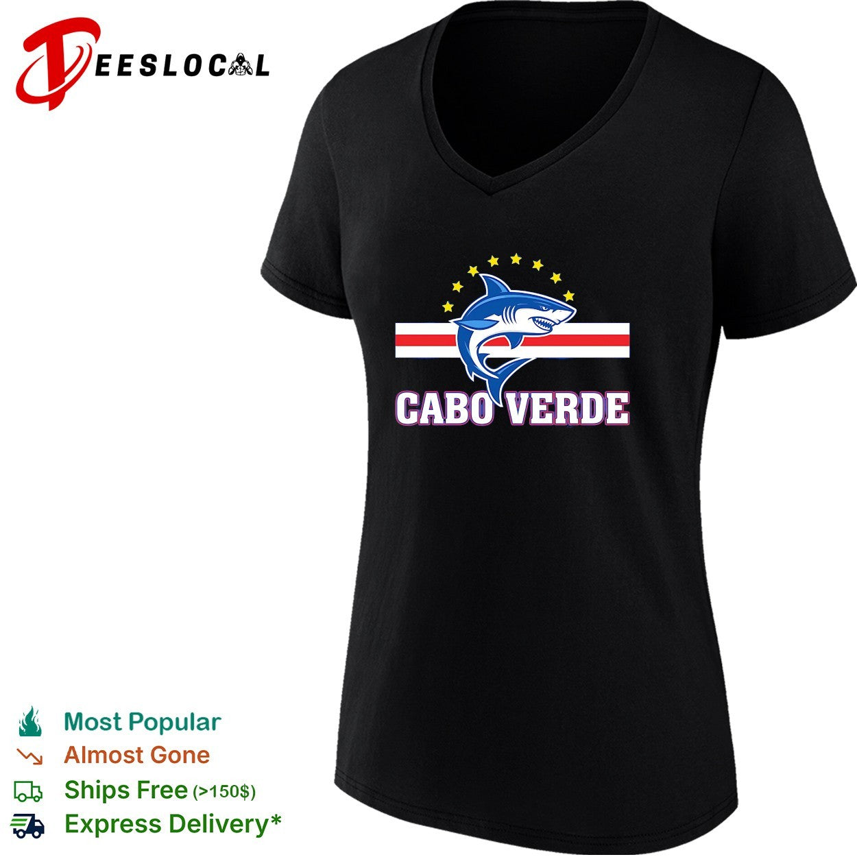 Cabo Verde shark mascot crest shirt