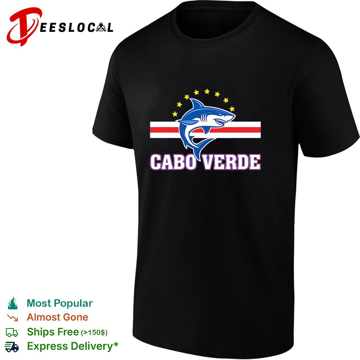 Cabo Verde shark mascot crest shirt