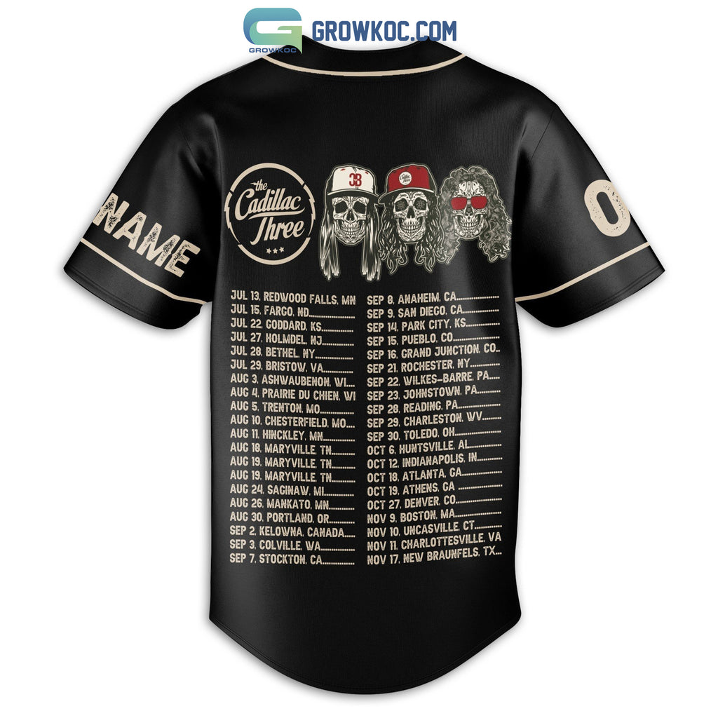 Cadillac Three The World Tour 2023 Country Rock Personalized Baseball Jersey