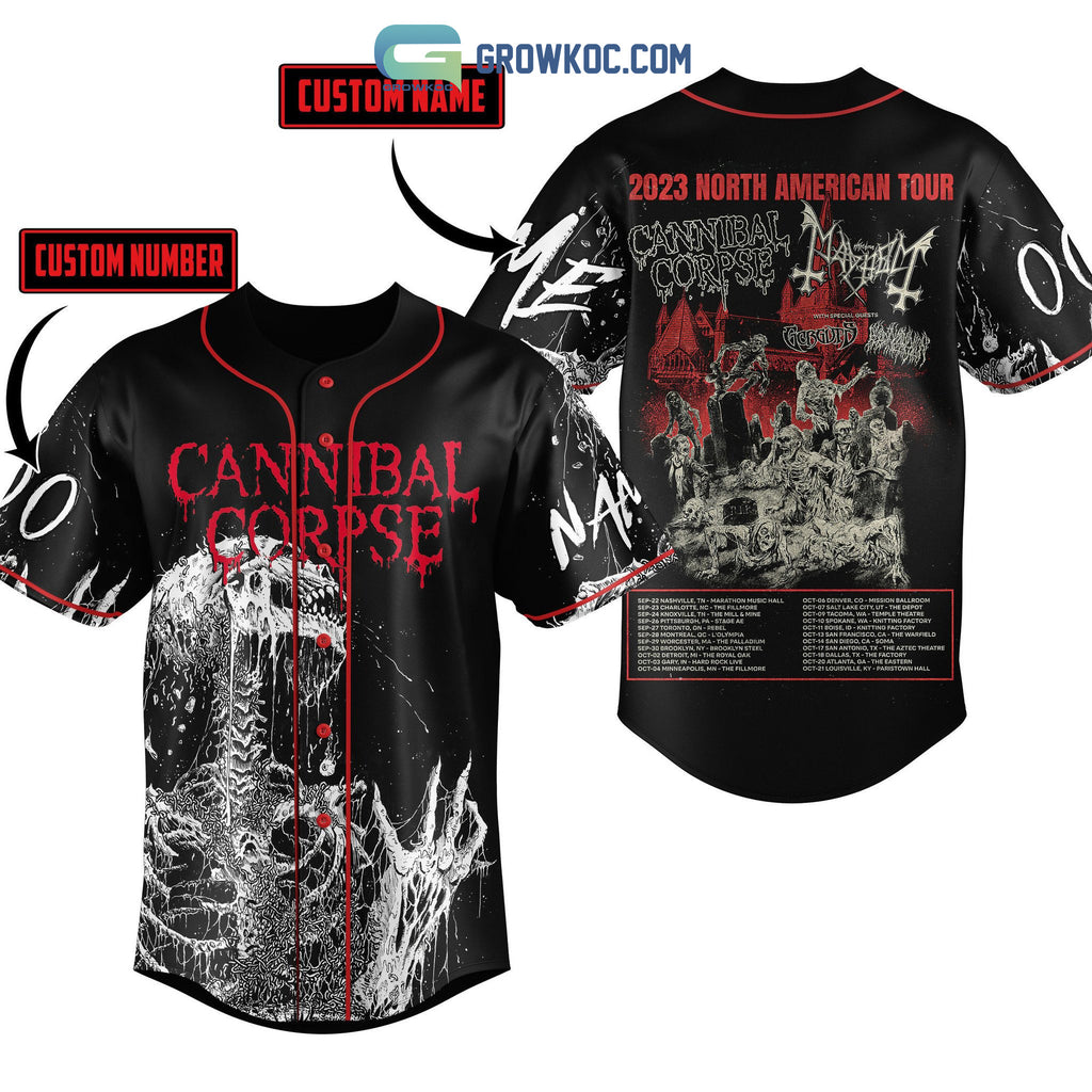 Cannibal Corpse 2023 North American Tour Personalized Baseball Jersey