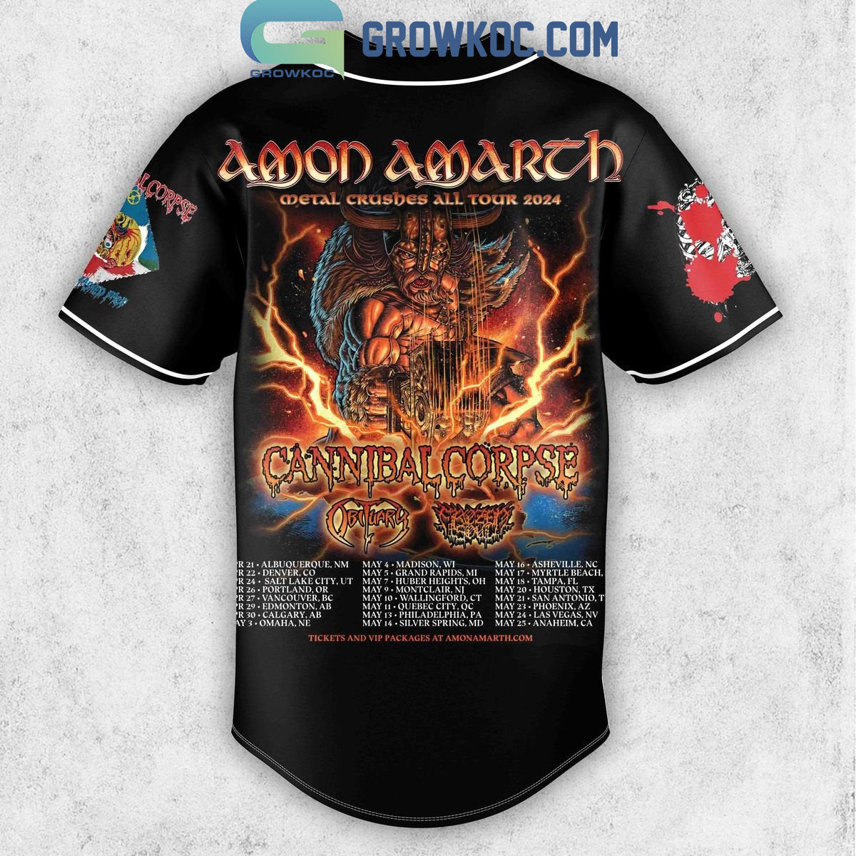 Cannibal Corpse Amon Amarth Tour 2024 Personalized Baseball Jersey