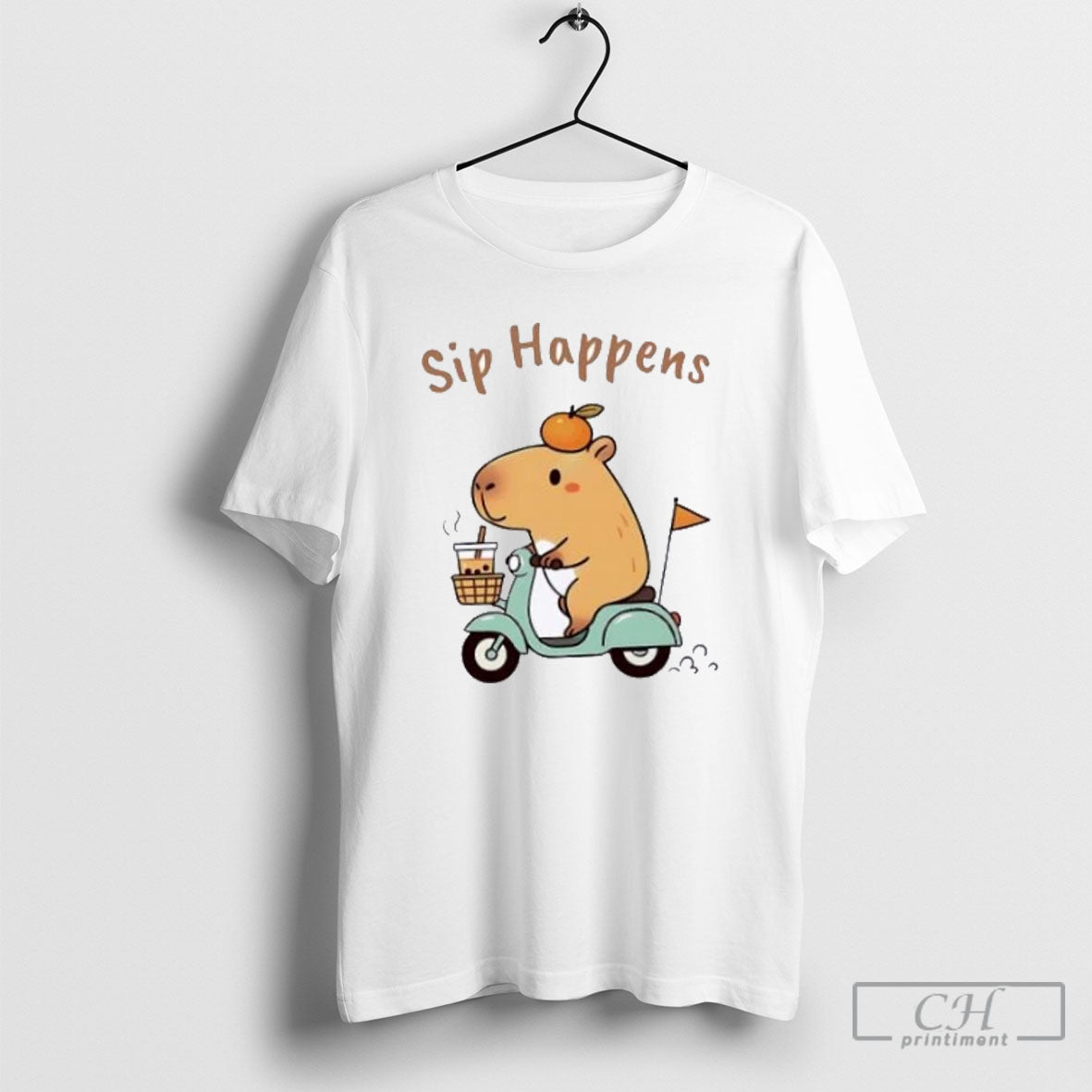 Capybara Bike Motorbike Sip Happens T-Shirts, Hoodie, Sweatshirt | InkRitualCo.com