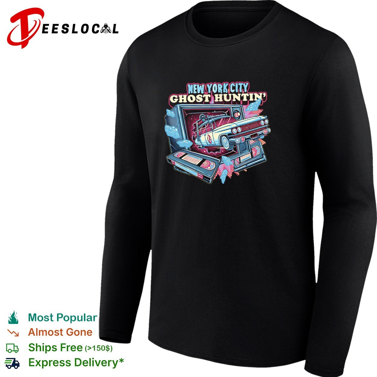 Car bursting through TV New York City ghost huntin’ shirt
