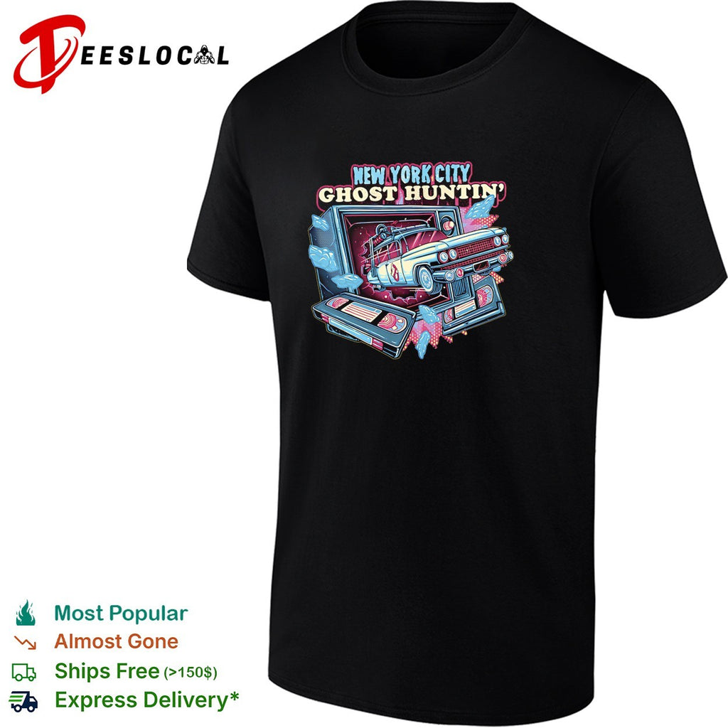 Car bursting through TV New York City ghost huntin’ shirt