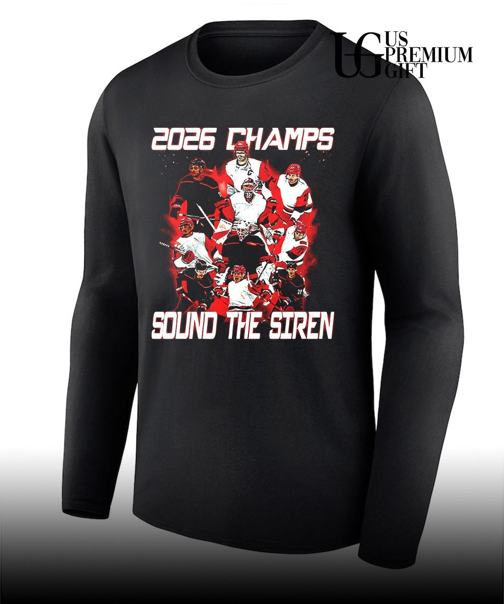 Carolina Hurricanes NHL Hockey 2026 Champs Sound the Siren player shirt