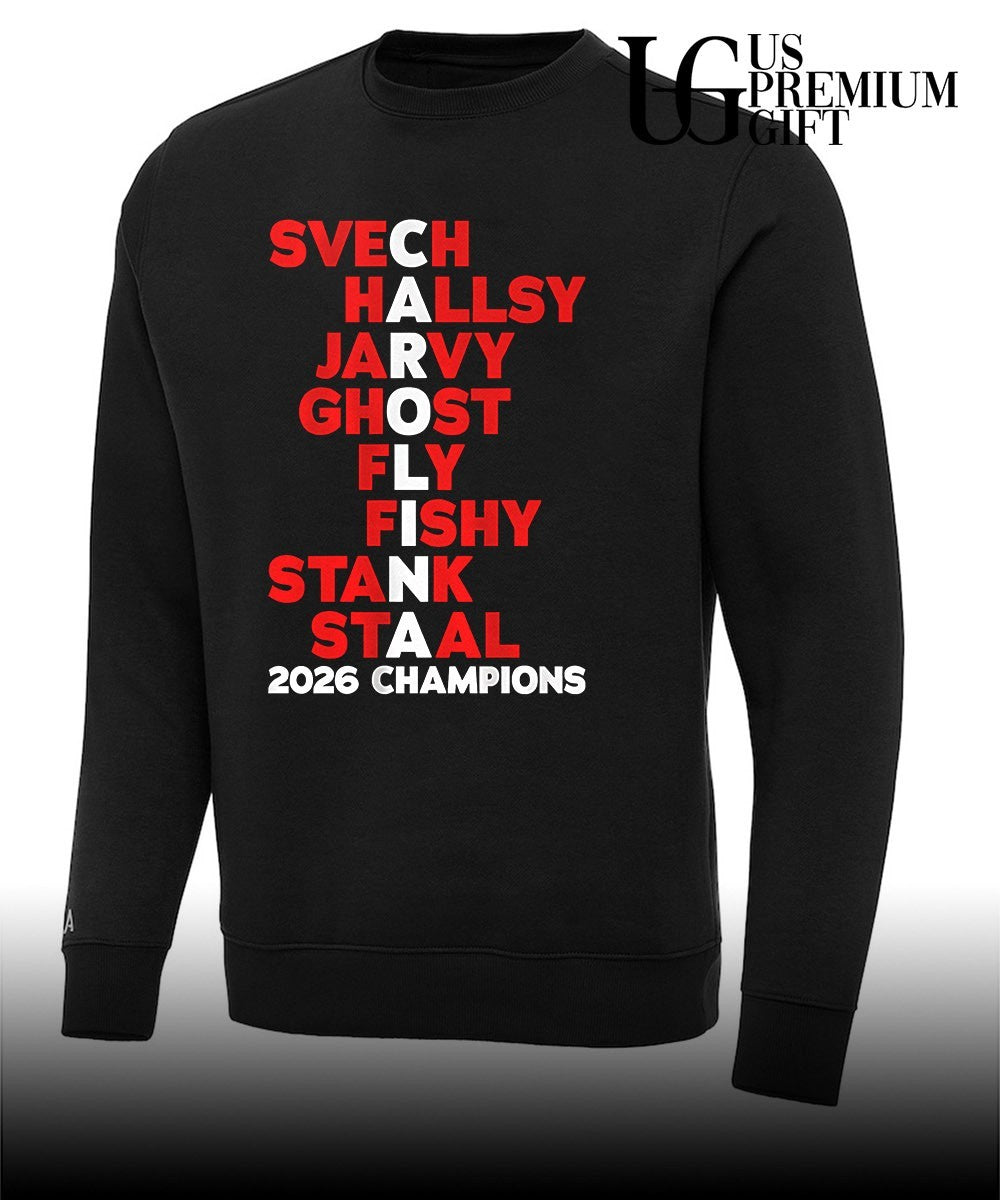Carolina Hurricanes hockey 2026 names Champions shirt