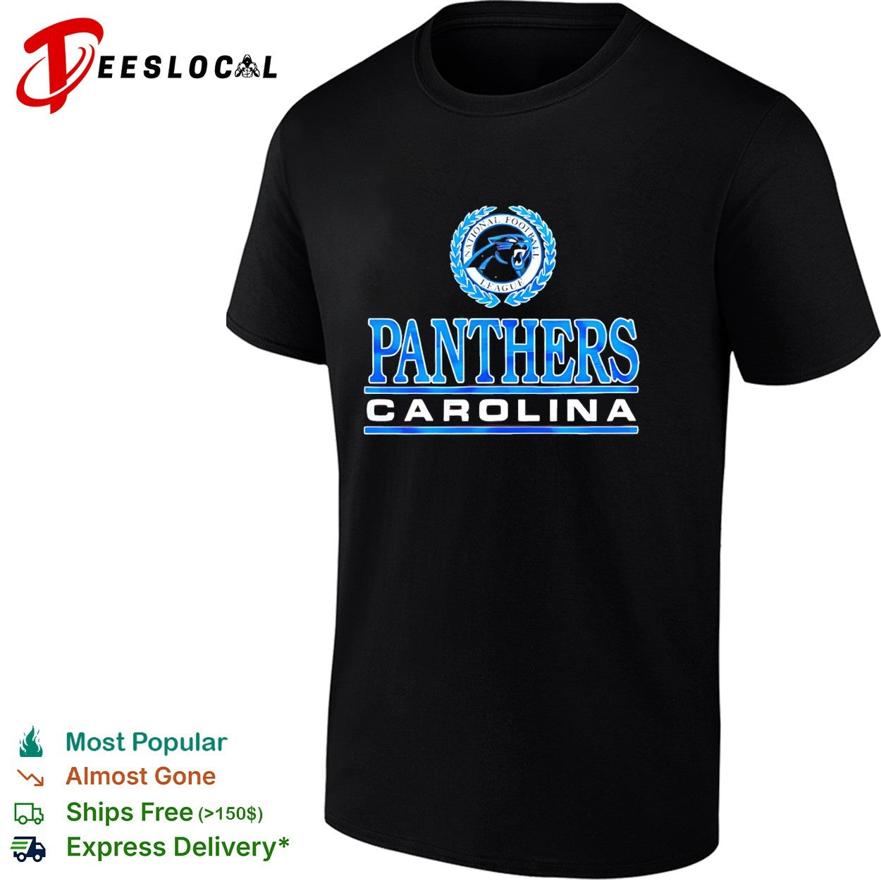 Carolina Panthers National Football League wreath logo shirt