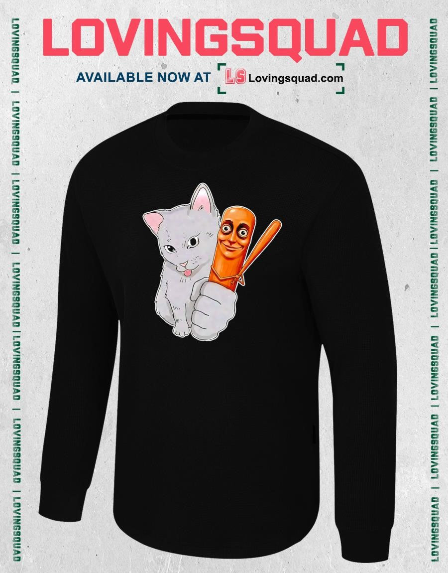 Cat Holding a Baseball Bat with a Human Face T-shirt