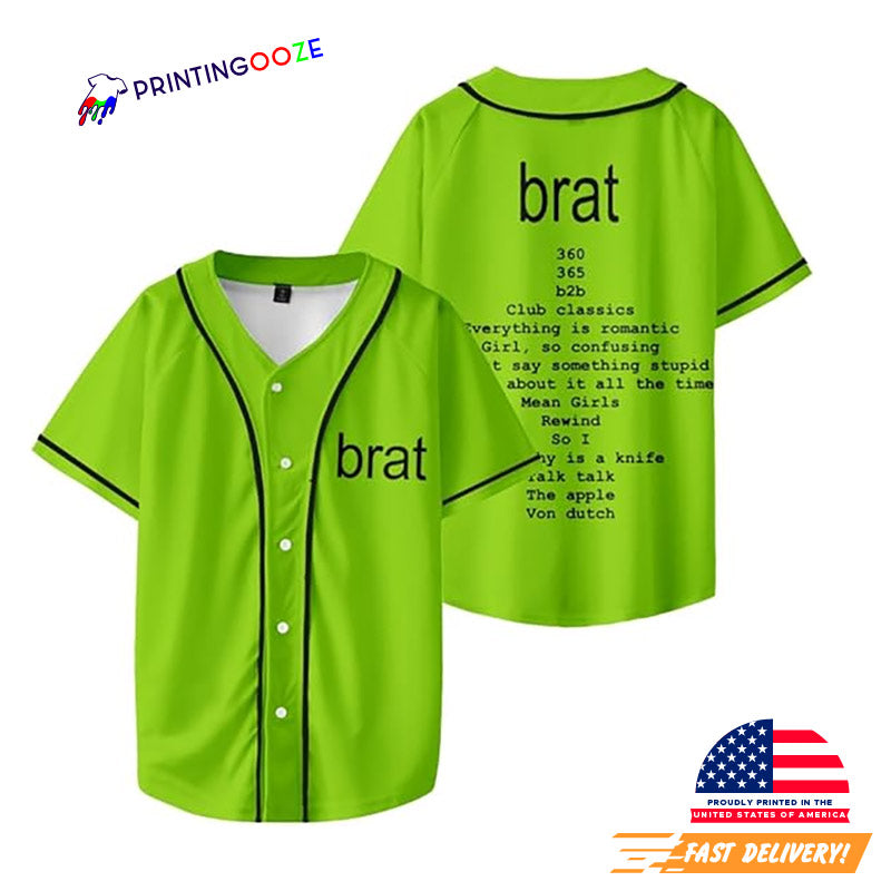 Charli XCX Brat Tour 2024 Baseball Jersey