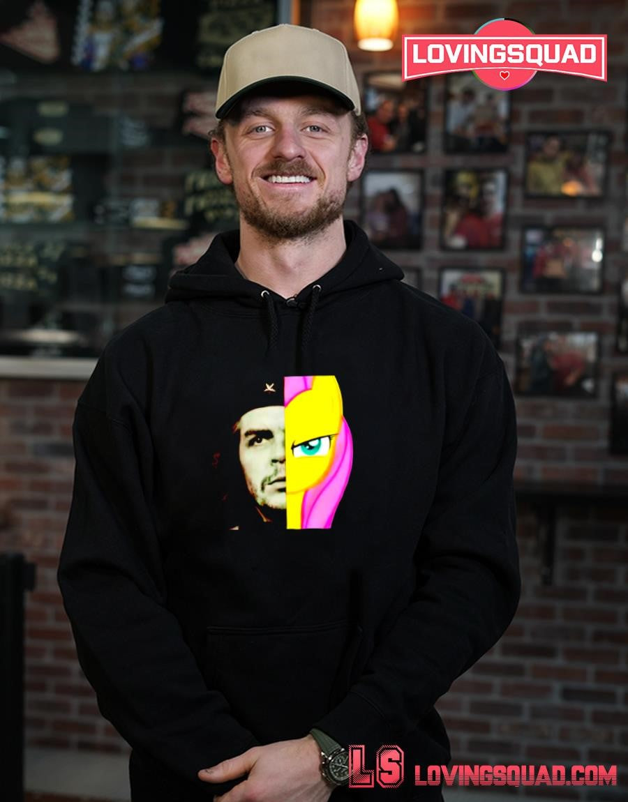 Che Guevara x Fluttershy split-face meme graphic T-shirt