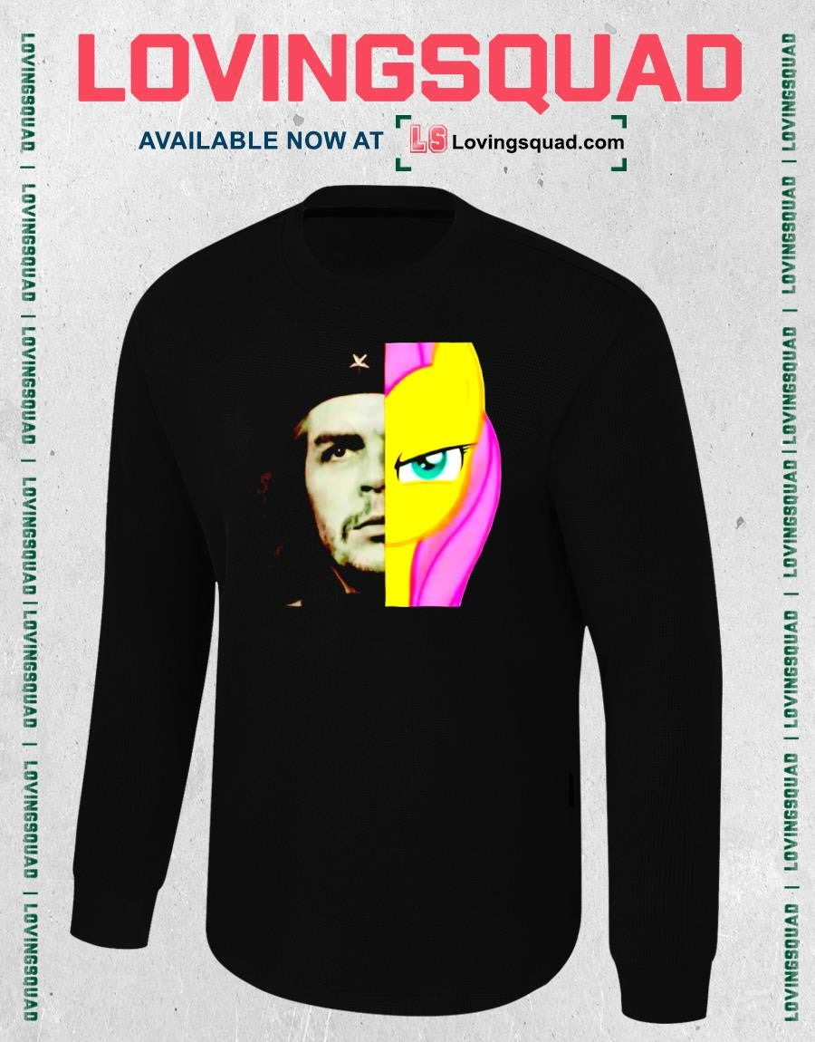 Che Guevara x Fluttershy split-face meme graphic T-shirt