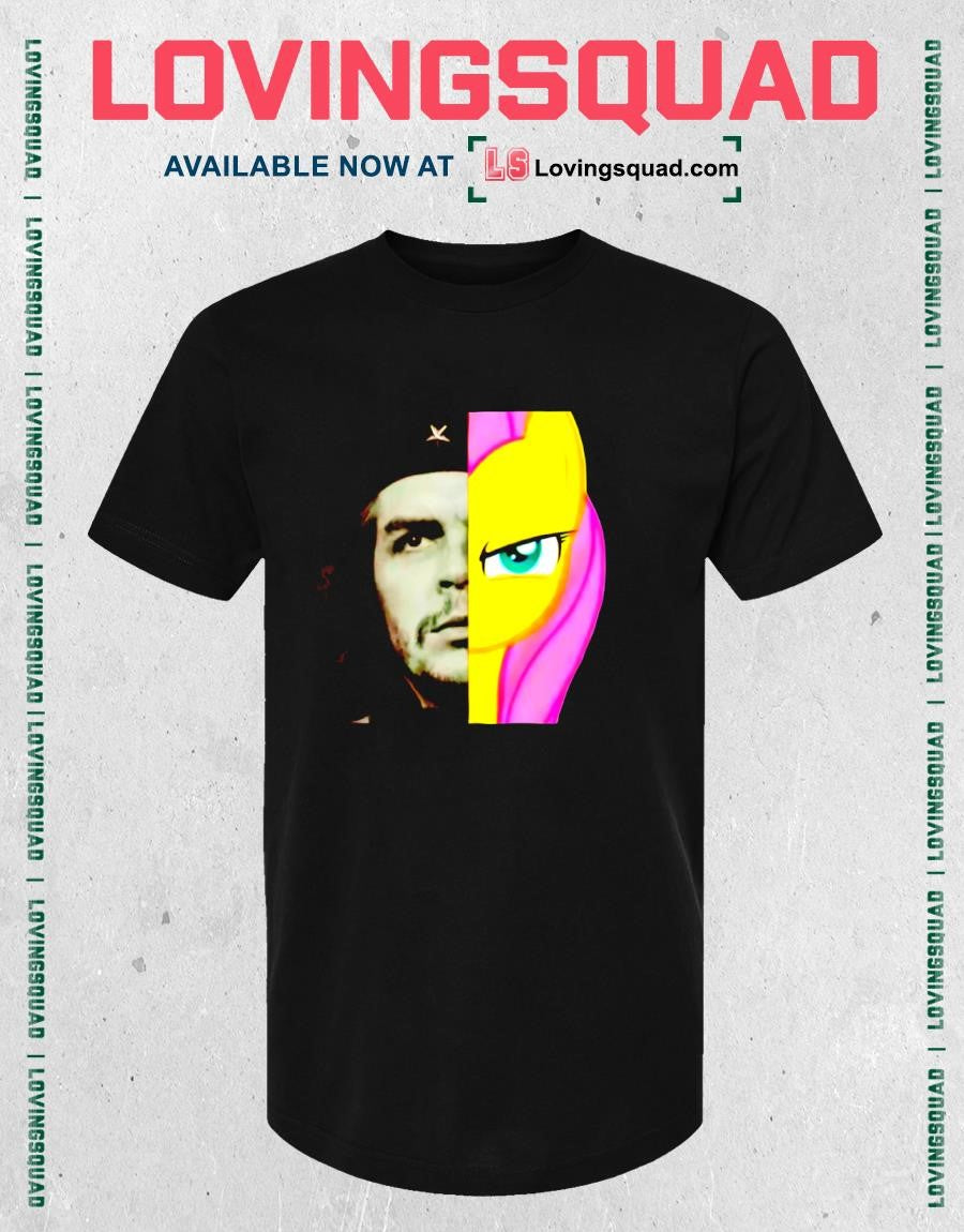 Che Guevara x Fluttershy split-face meme graphic T-shirt