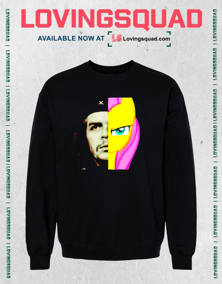 Che Guevara x Fluttershy split-face meme graphic T-shirt